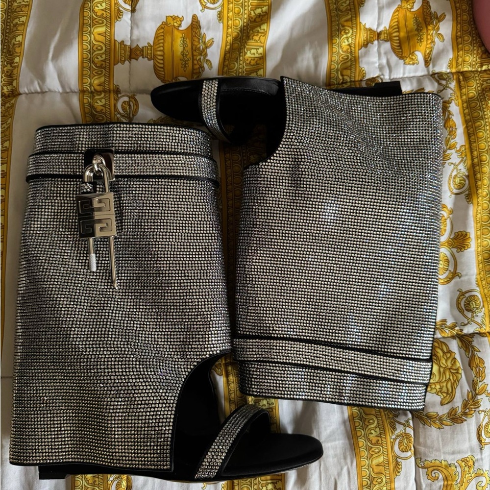 Givenchy Black and Silver Women's Shoes purse glasses flask all worn once !!